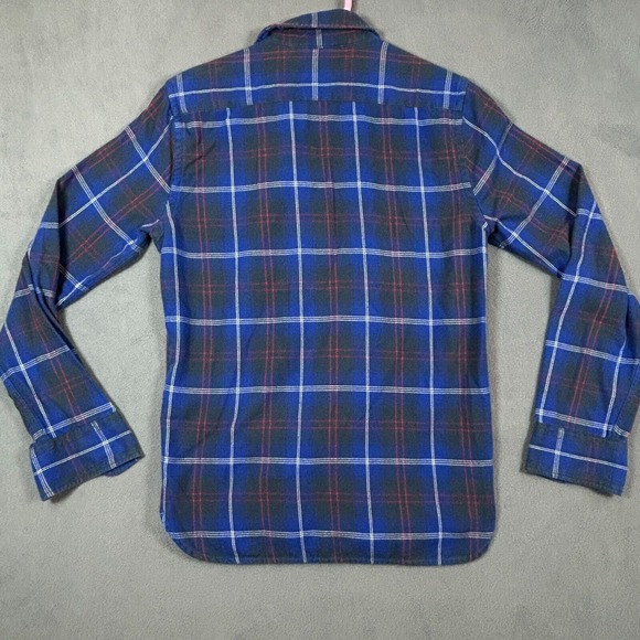 Vintage Levis Shirt Mens S Blue Plaid Flannel Long Sleeve Button Up Shirt - Picture 10 of 13